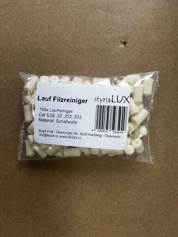 100 Stück 6mm Filz-Laufreiniger Pellets Filzreiniger für Kaliber 5,56mm .22 .223 .222 NATO